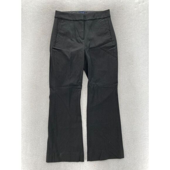 J.Crew Kelsey Pant‎ Women's 00 Flared Crop Black Stretch High Rise Business NWT - Picture 1 of 12